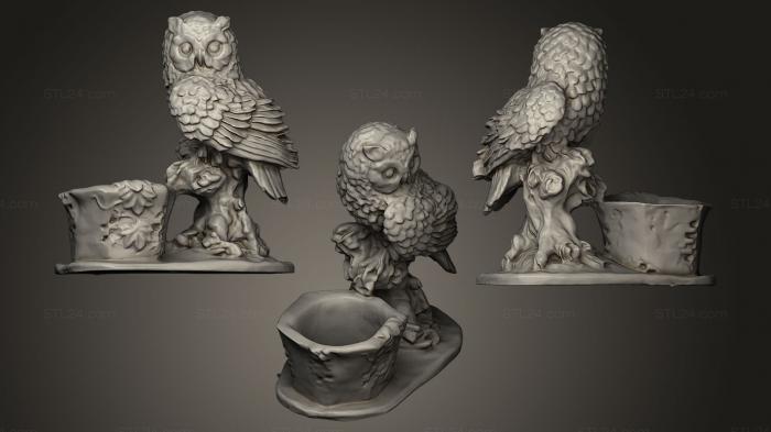 Bird figurines (Owl, STKB_0113) 3D models for cnc